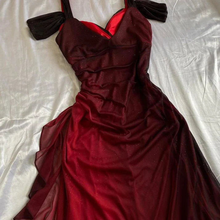 Vintage Shiny Beaded Chiffon Sheath Long Prom Dress Party Dress Evening Dress DP6464