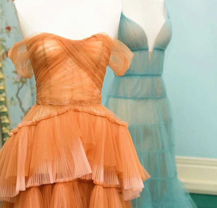 Vintage Elegant A-Line Tiered Prom Dress Long Sweetheart Evening Dress Chiffon Formal Dress, DP6588