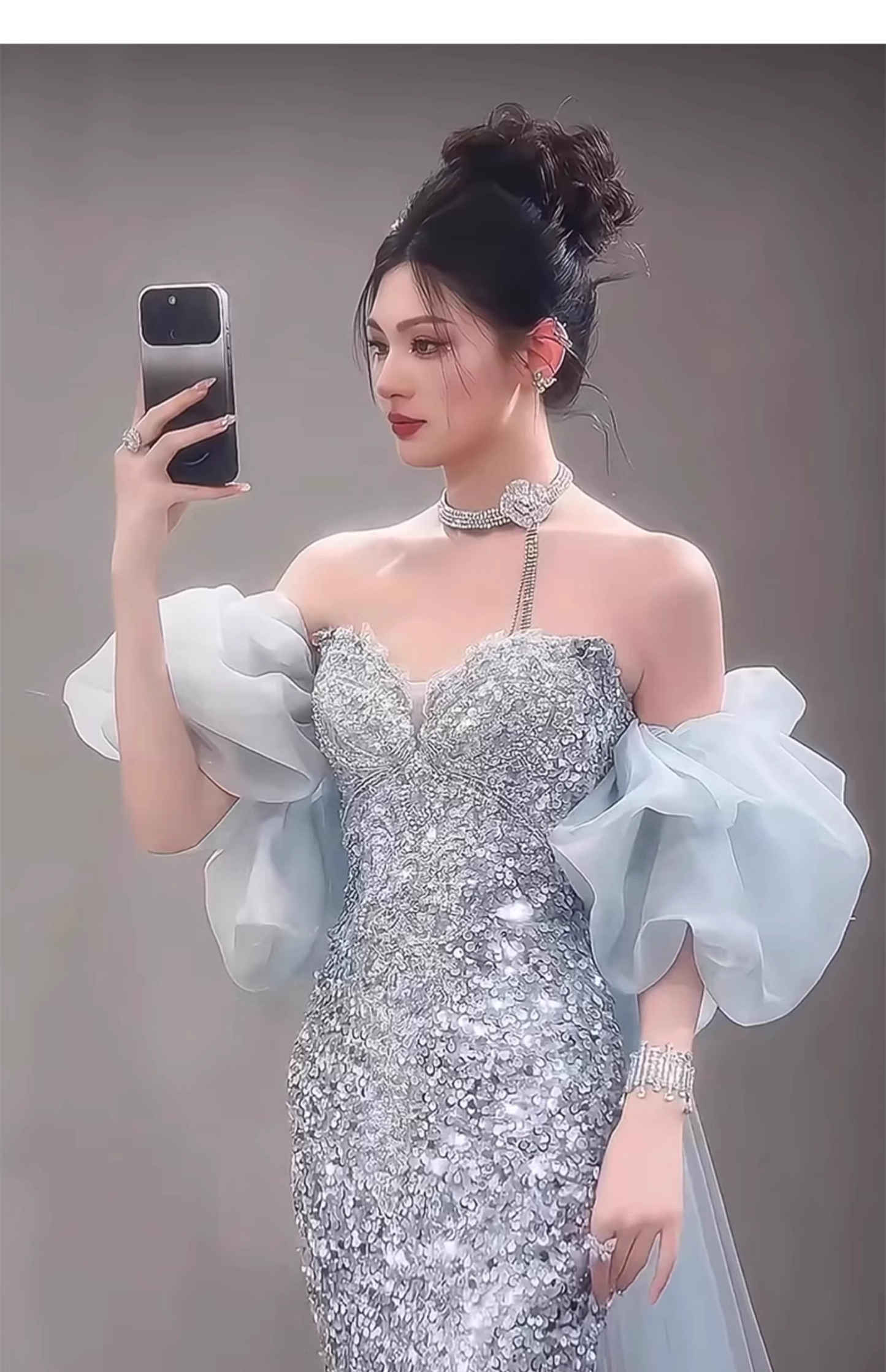 Elegant Shiny Sequin Off-the-shoulder Mermaid Long Prom Dress Party Dress Evening Dress DP6464