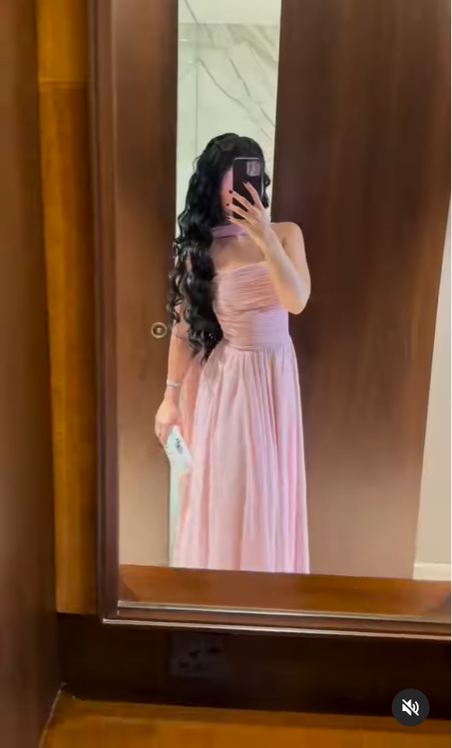 Pink Strapless A-Line Long Party Dress Wedding Guest Dress, DP3800