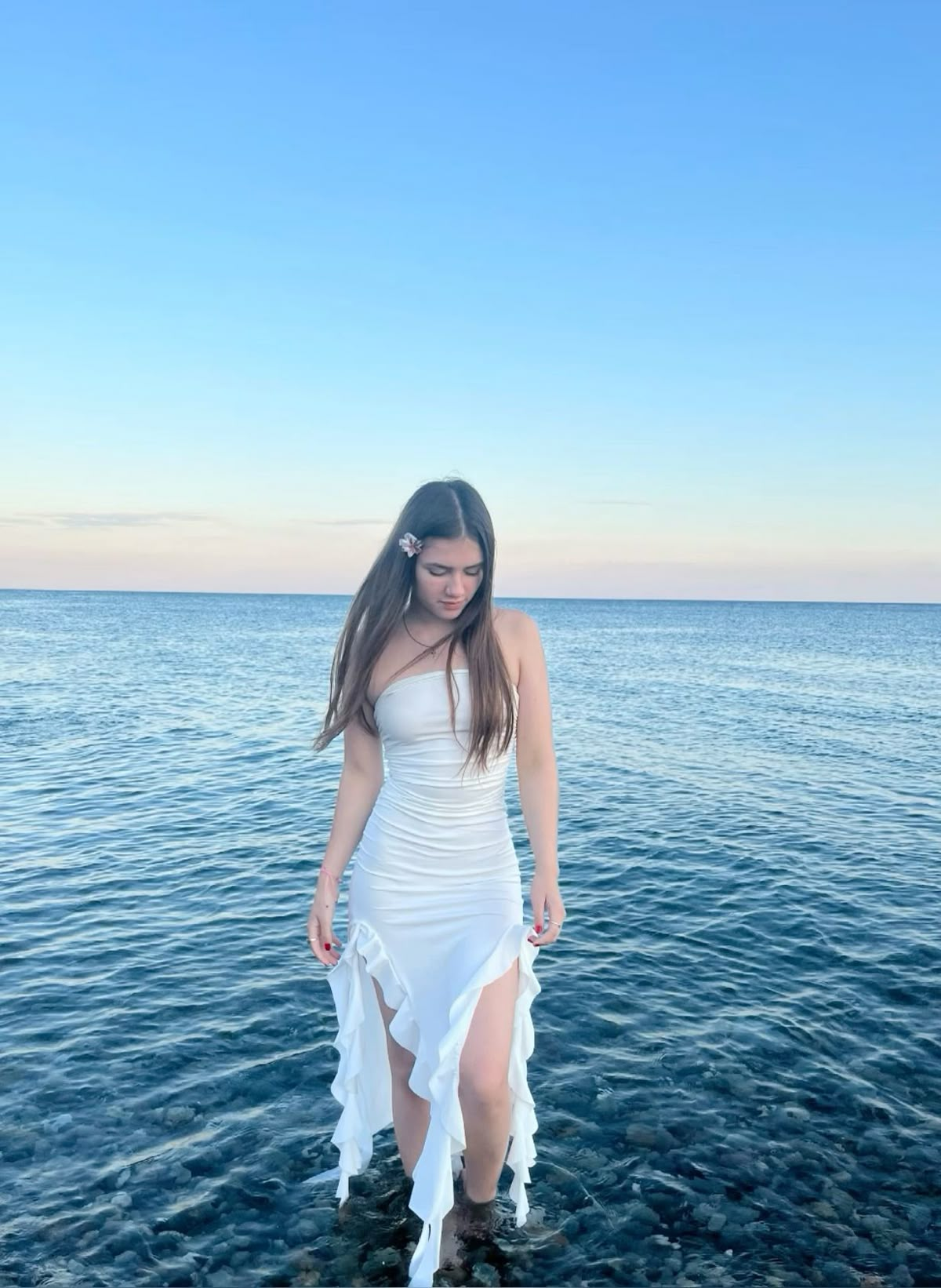 Charming Black Strapless Sheath Ruffles Birthday Outfits Cocktail Dress, DP3429