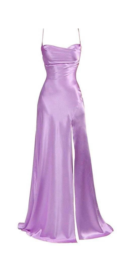 Pink Spaghetti Straps Sheath Satin Party Dress Wedding Guest Dress, DP3663