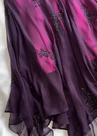 Vintage Dark Purple Halter-neck Beaded Ruffled Charming Prom Dress Evening Dress Party Dress, DP2277