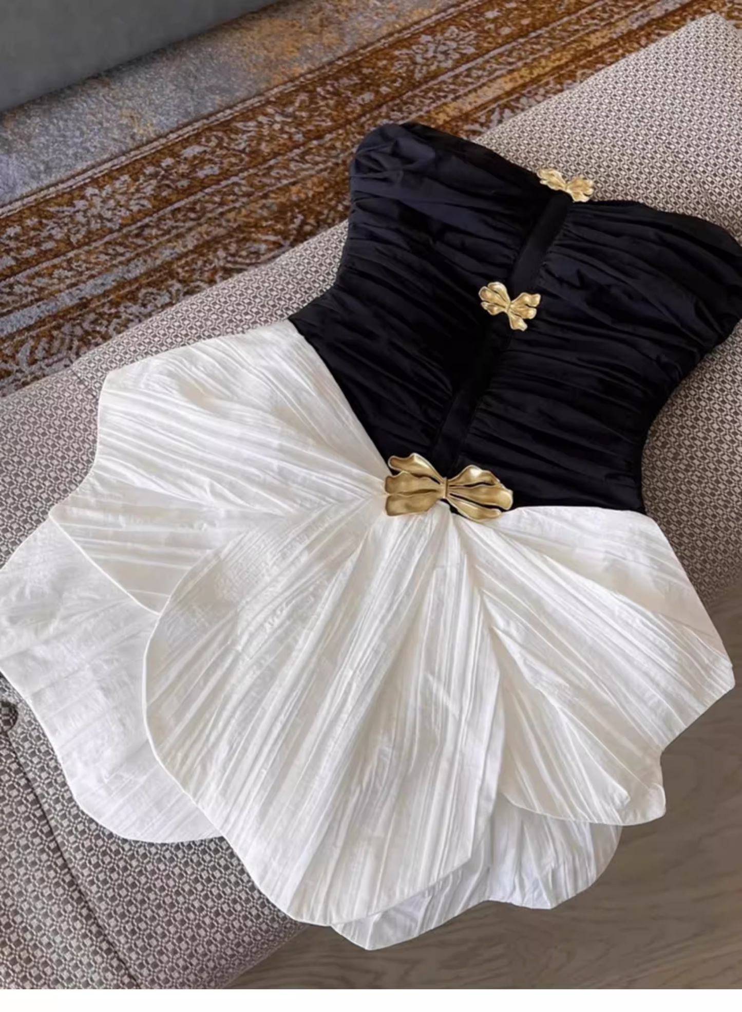 Simple Fashion Strapless Bow Design A-line Mini Party Dresses Homecoming Dresses, DP5862