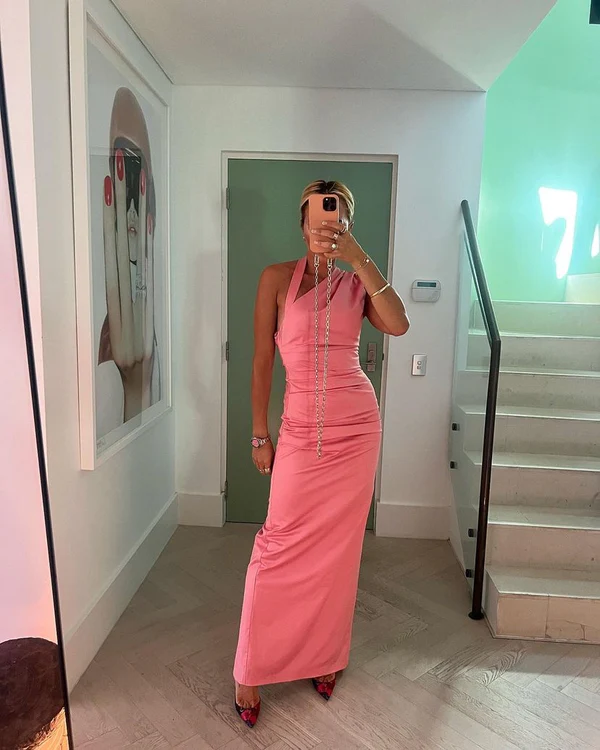 Pink Sheath Elegant Long Wedding Guest Dress, DP2638