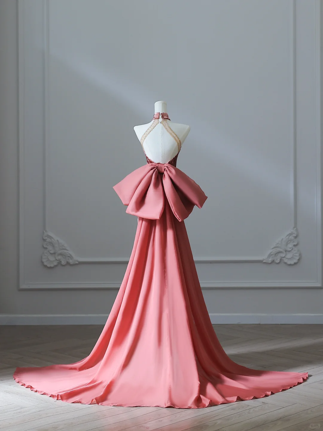 Elegant Halter Backless Sheath Velvet Long Formal Prom Dresses Evening Gowns, DP5144