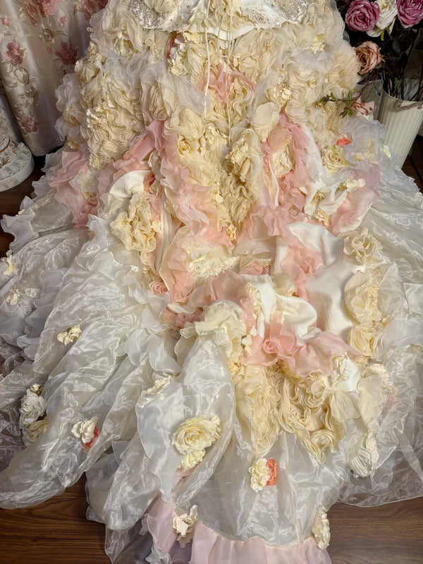 Gorgeous Strapless Ruffles Sweet 16 Quinceanera A-Line Evening Dress Ball Gown DP6286