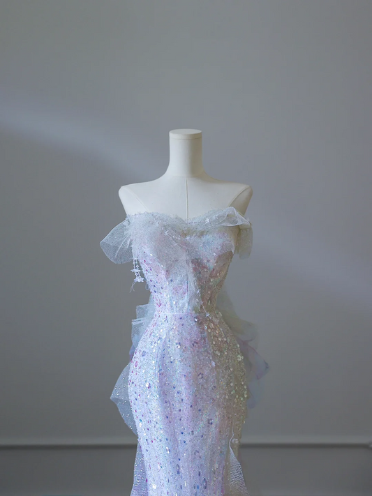 Elegant Strapless Mermaid Beading Birthday Outfits Prom Dress Evening Gowns, DP5146