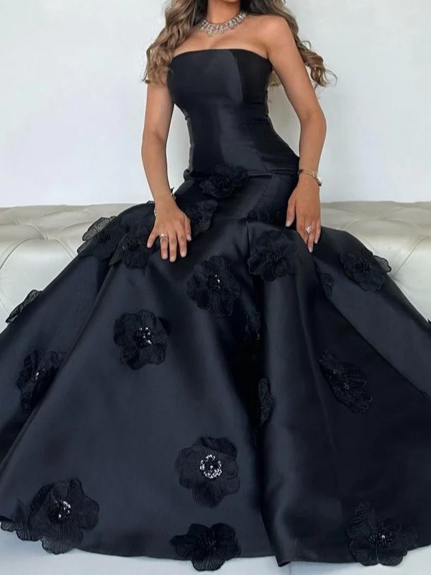 Gorgeous Black Strapless Mermaid Formal Evening Dress, DP2816