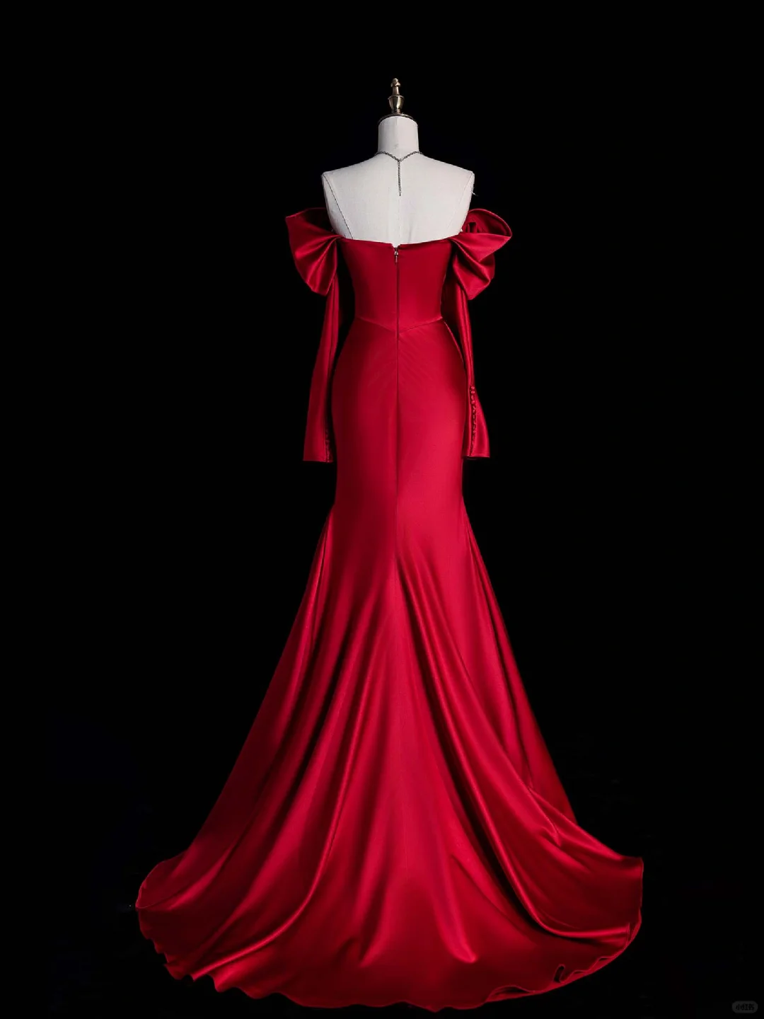 Charming Red Mermaid Satin Long Evening Party Dress Birthday Outfits, DP5253