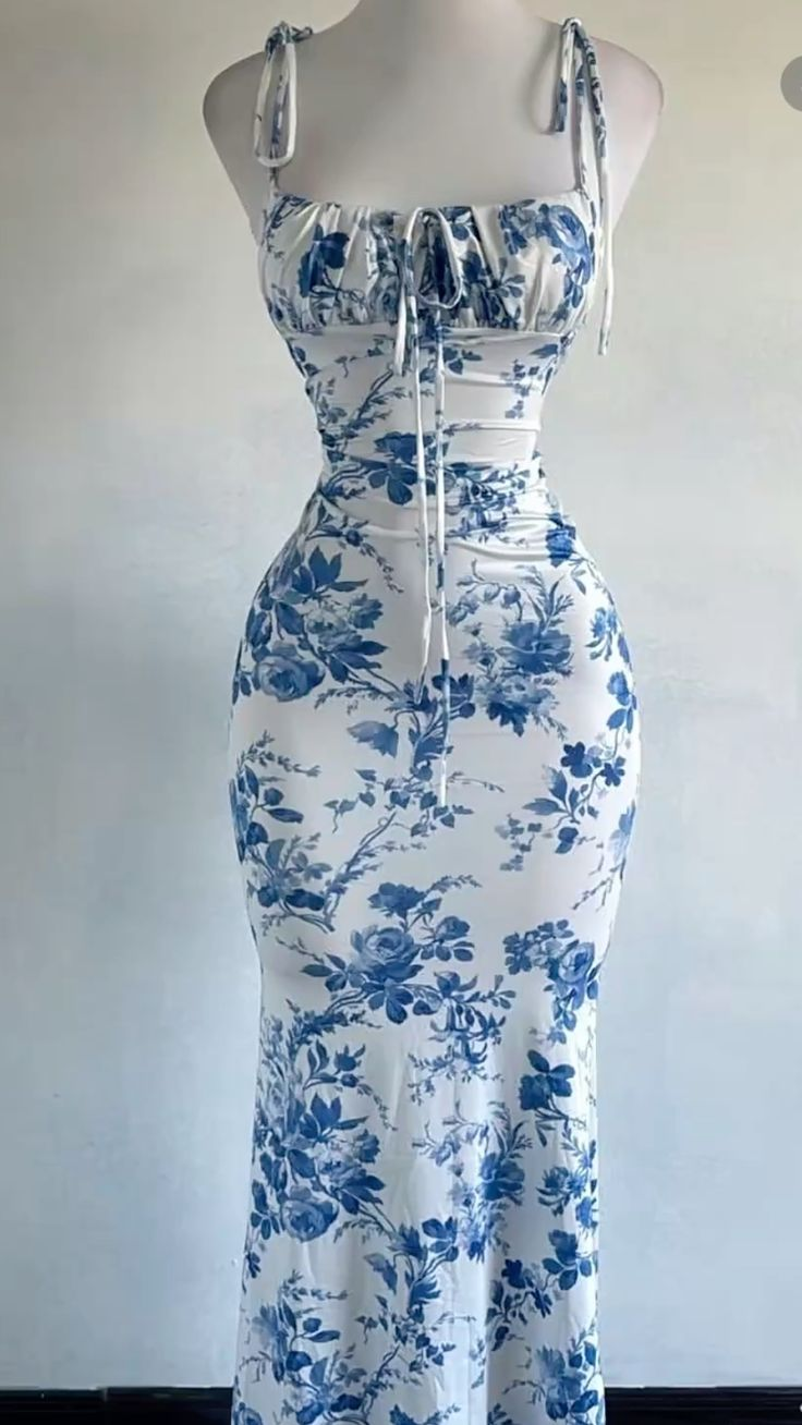 Pretty Blue Straps Sheath Long Party Dresses Wedding Guest Drersses, DP5448