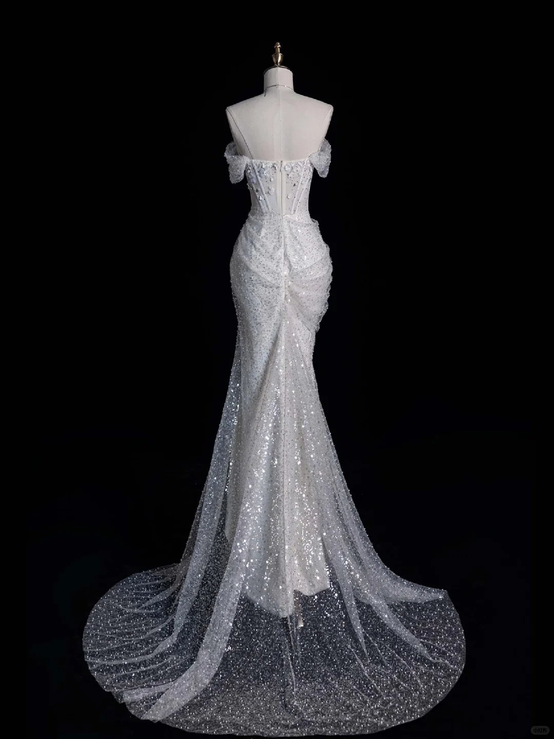 Superbe robe sirène à paillettes et épaules dénudées, tenue de soirée, d'anniversaire, de mariage, DP5254