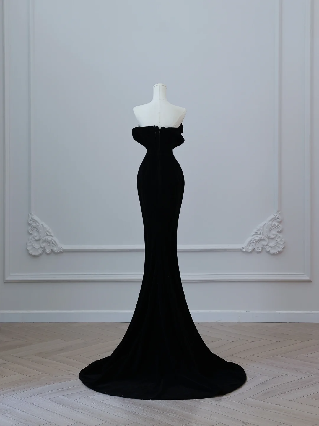 Sexy Strapless Black Mermaid Beading Long Formal Evening Dress Party Dress, DP5148