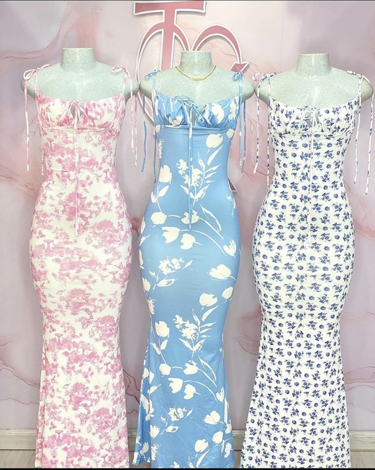 Pretty Blue Straps Sheath Long Party Dresses Wedding Guest Drersses, DP5449