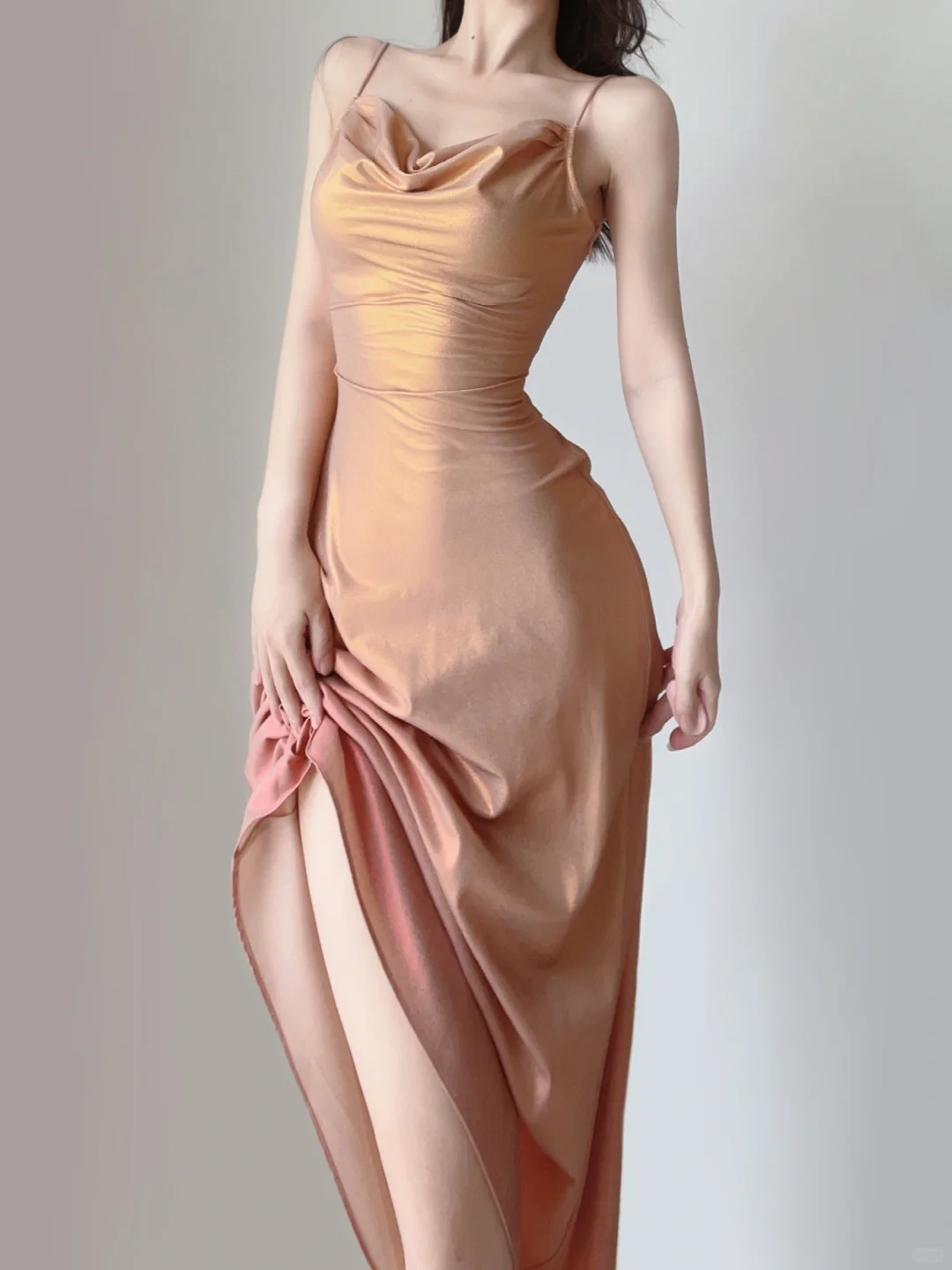 Elegant Ombre Straps Sheath Long Party Dress Pretty Evening Gown, DP5378