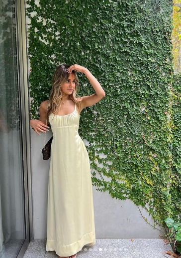 Einfaches langes Partykleid mit Spaghettiträgern, DP1221