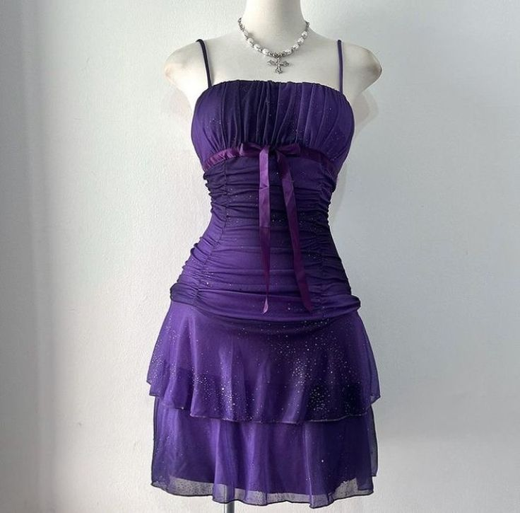 Purple Straps A-Line Chiffon Vintage Short Party Dresses Homecoming Dresses, DP5658