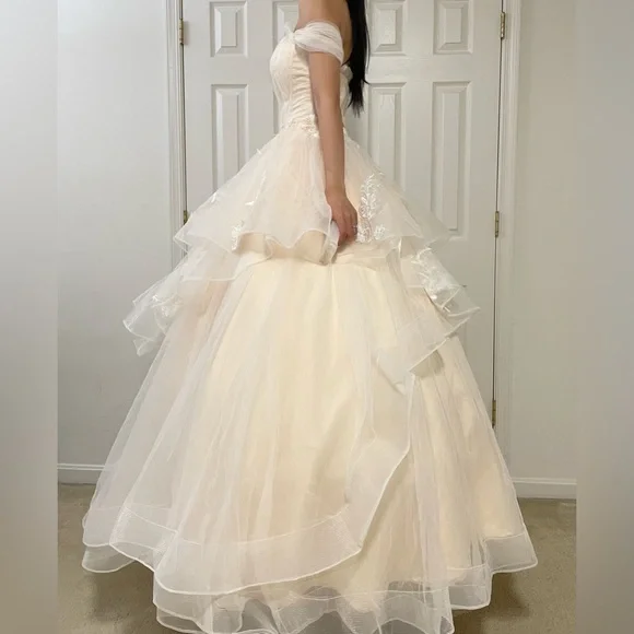 Robe de Quinceanera trapèze en tulle à épaules dénudées, robe d'anniversaire, DP2664