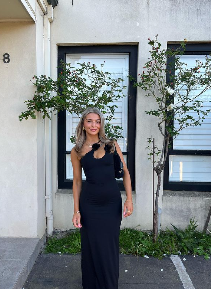 Robe de soirée noire élégante, asymétrique, simple, DP2242