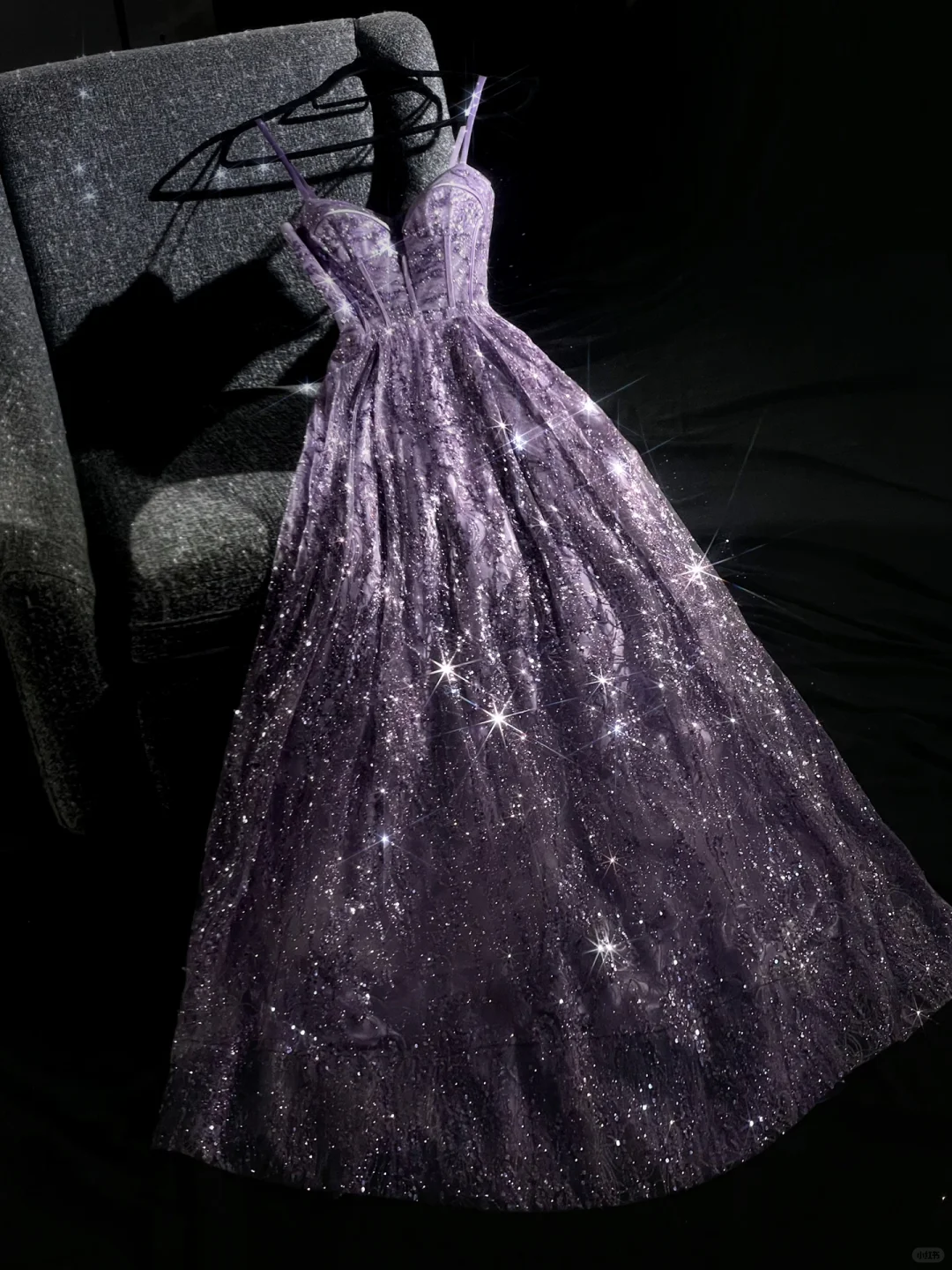 Robe de bal longue violette brillante à bretelles spaghetti, coupe trapèze, en dentelle et tulle, tenue d'anniversaire, DP5135