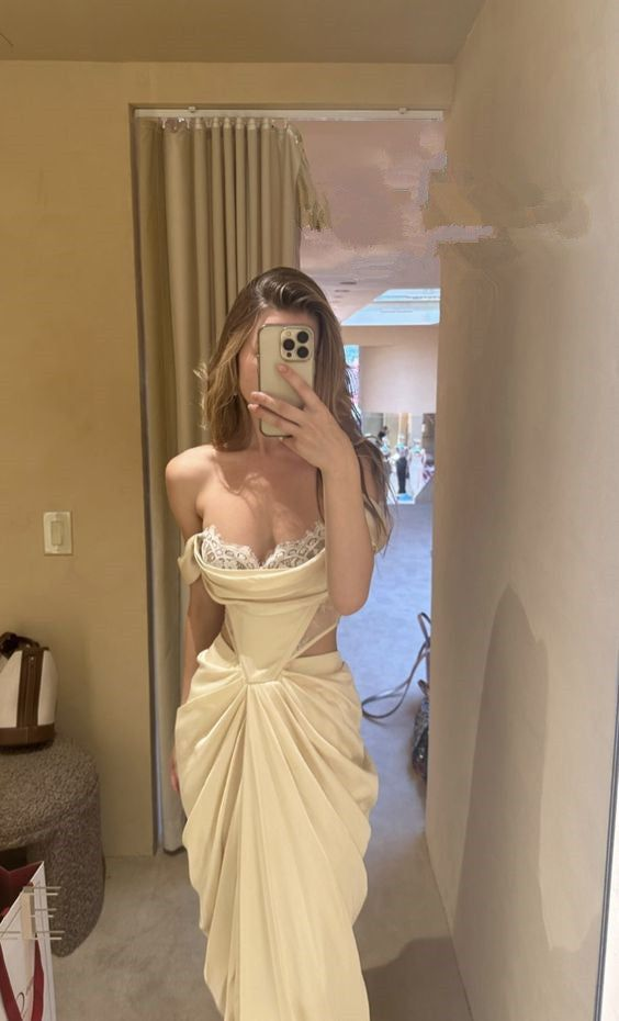 Robe fourreau longue ivoire à épaules dénudées, tenue de soirée d'anniversaire, DP2935