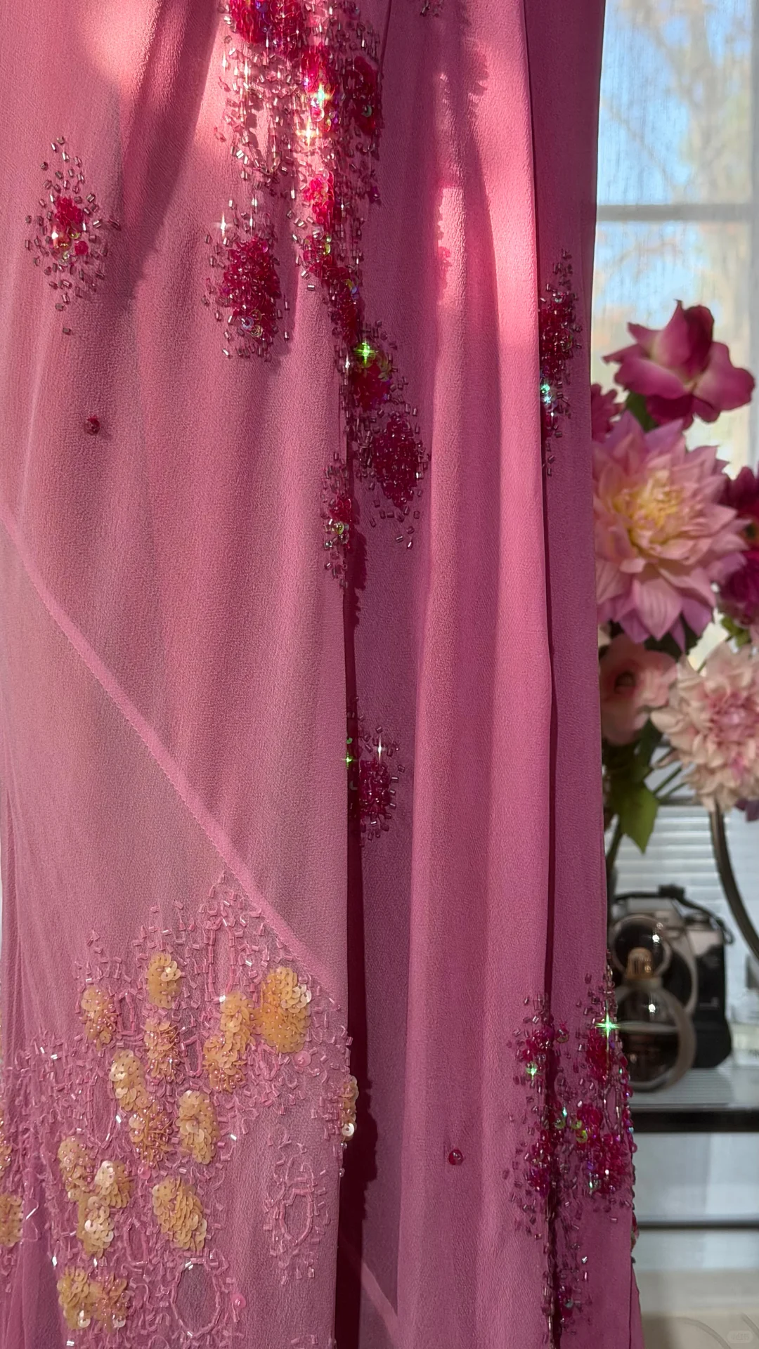 Glamorous Fuchsia Sequined Beaded Sweetheart Mermaid Prom Dress Spaghetti Strap Evening Dress DP8125