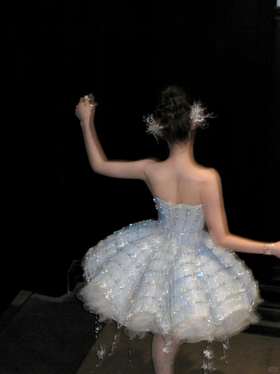 Gorgeous Shiny Light Blue Sequined A-Line Strapless Design Tiered Party Dress Homecoming Dress DP6245