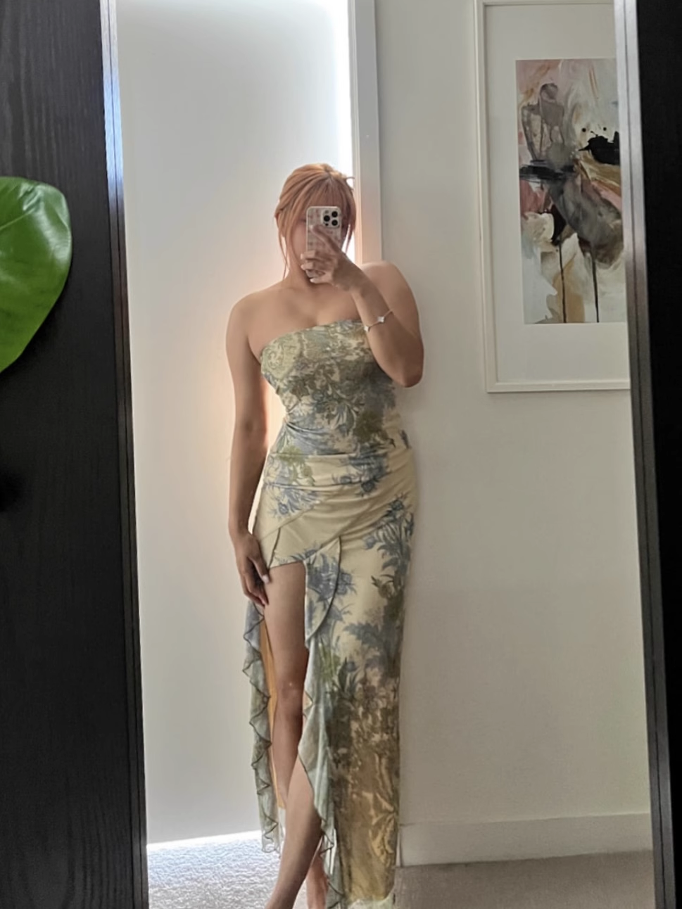 Sweet Strapless Floral Design Irregular Hem A-line Women Dress, DP5898
