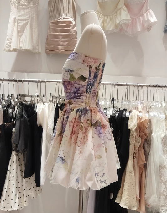 Fashion Floral Strapless Design A-line Party Dress Homecoming Dress DP5878