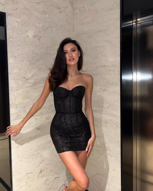 Retro Strapless Sweetheart Lace-up Design Sheath Satin Party Dress Homecoming Dresses, DP5957