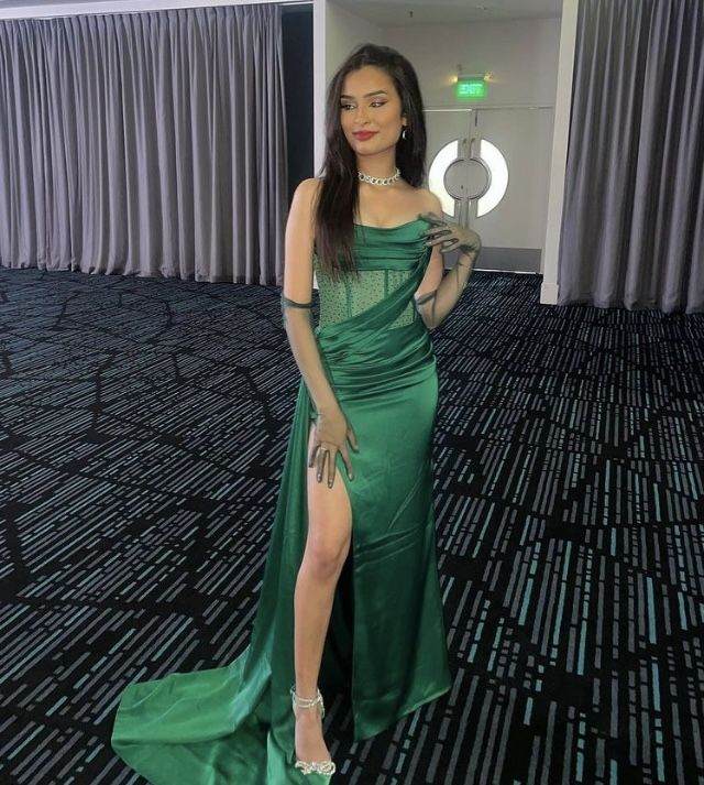 Sage Green Strapless Sheath Satin Long Formal Party Dress, DP4015