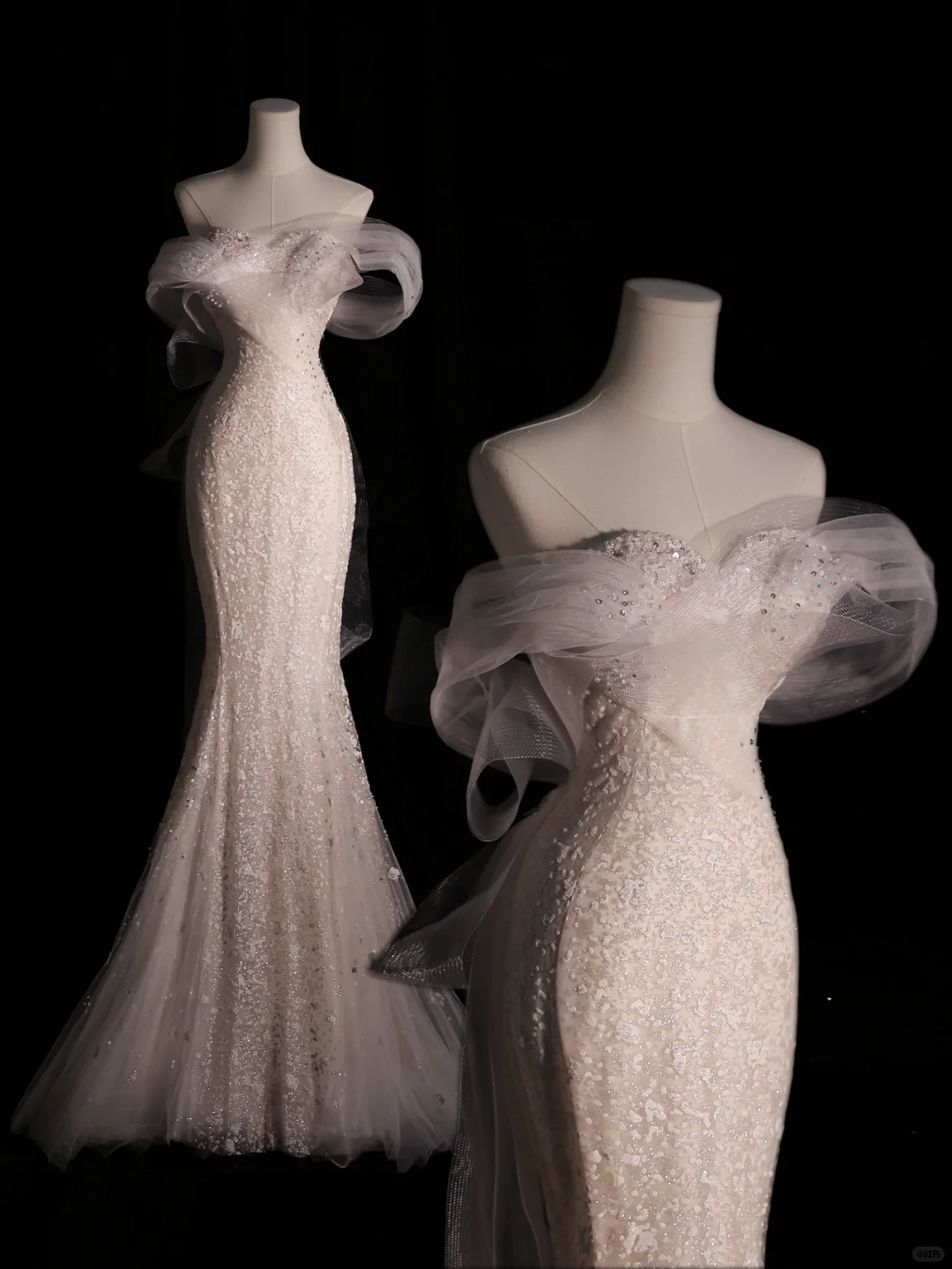 Gorgeous White Off Shoulder Mermaid Long Wedding Dress Evening Party Dress, DP5406