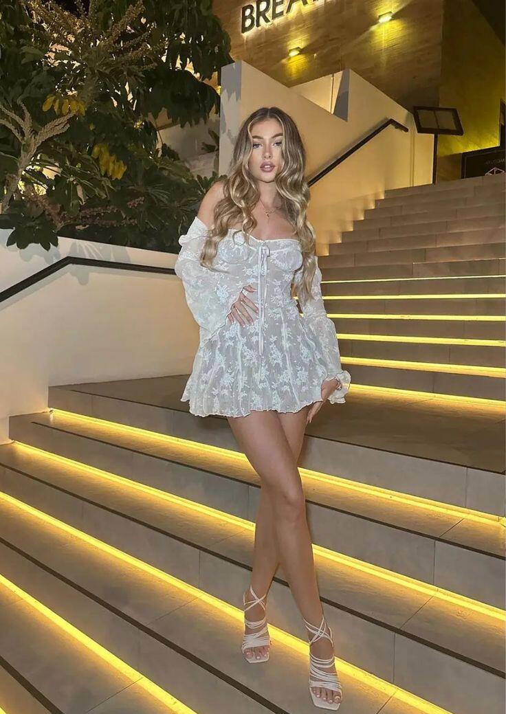 Robe de soirée courte blanche à épaules dénudées et manches longues, coupe trapèze, tenue d'anniversaire, DP3219