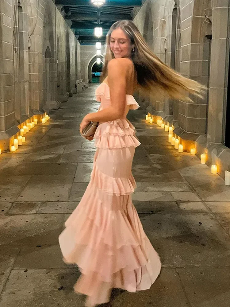 Rosa Herzausschnitt Etuikleid Langes Partykleid Hochzeitsgastkleid, DP3584
