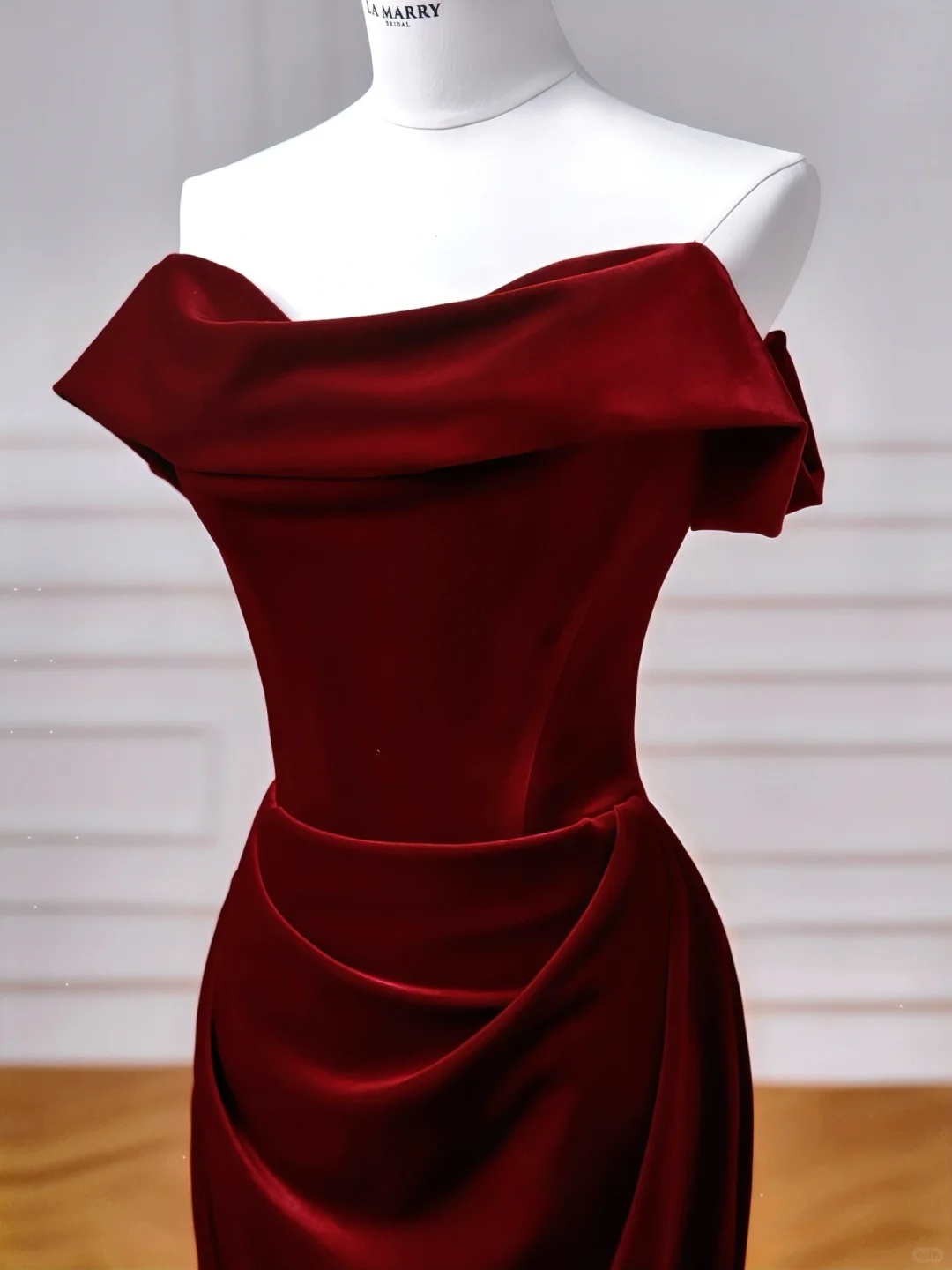 Elegant Off Shoulder Burgundy Mermaid Long Party Dress Birthday Outfits, DP5169
