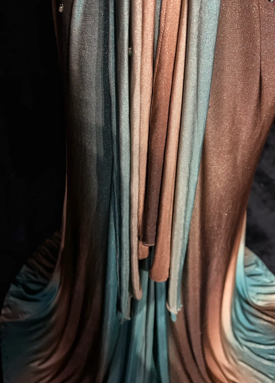 Neuankömmling Ombre One Shoulder Meerjungfrau Perlenbesetzt Vintage Langes Abendkleid, DP4881