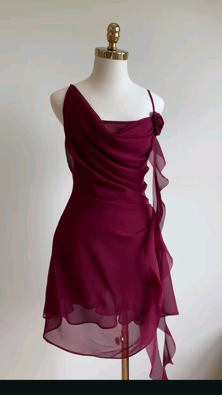 Robe de soirée courte fourreau en mousseline à bretelles, robe de bal, DP5644