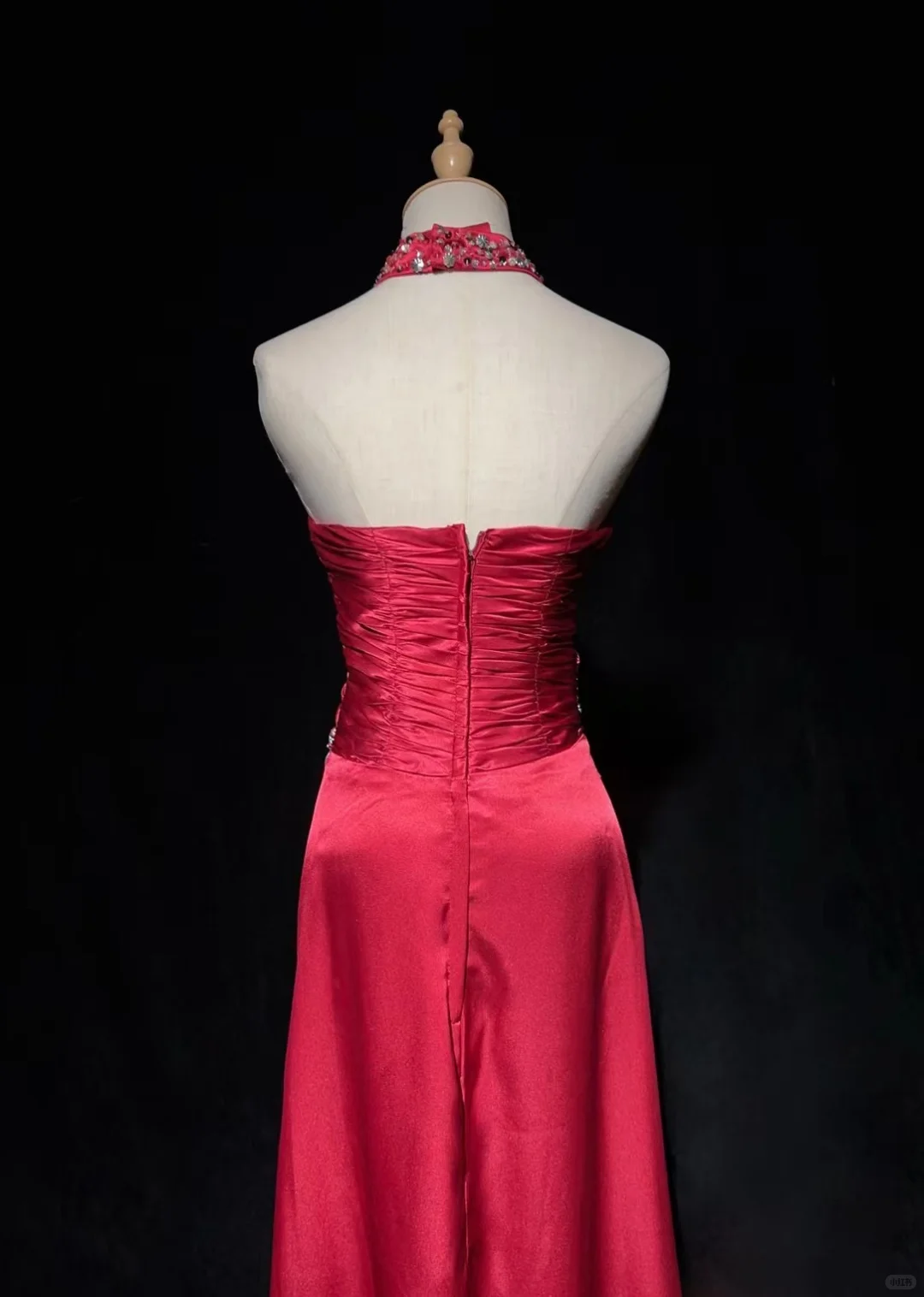 Glamorous Rust Red One-Shoulder Sheath Satin Ruched Formal Dress with Elegant Train Prom Dress DP7287