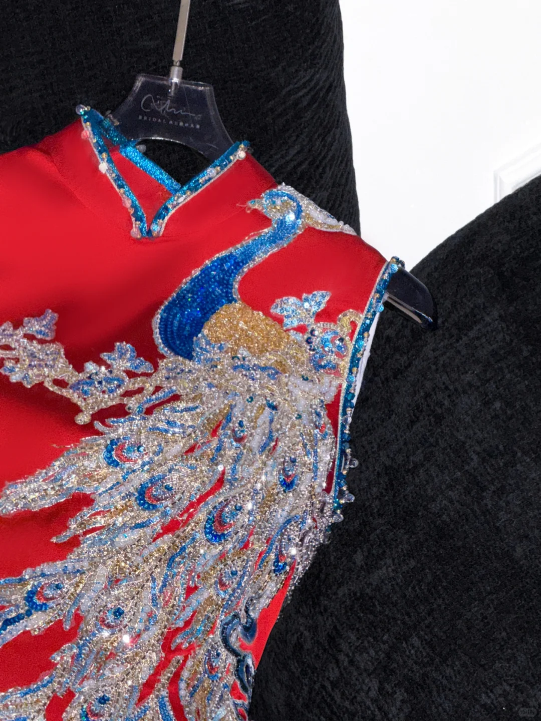 Gorgeous Shiny Red Beaded Sequined Embroidery Design Mermaid Prom Dress Evening Dress DP6227