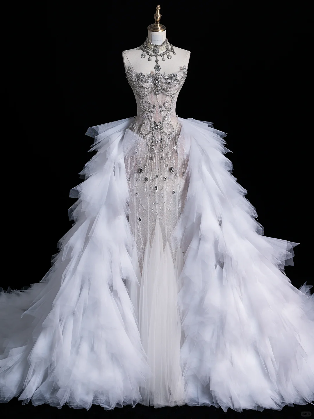 Pretty White Strapless Mermaid Beading Long Wedding Dress Birthday Outfits, DP5354