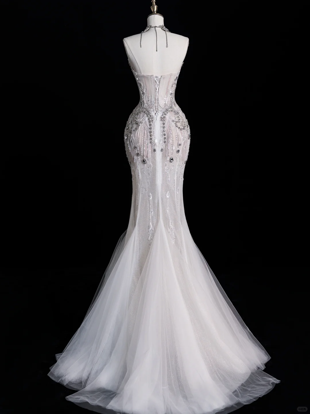 Pretty White Strapless Mermaid Beading Long Wedding Dress Birthday Outfits, DP5354
