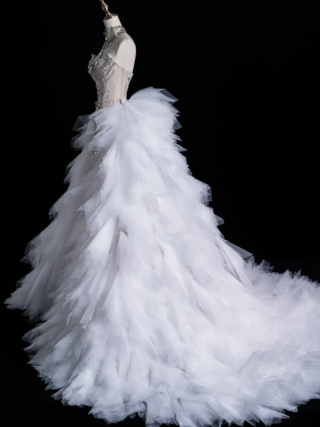 Pretty White Strapless Mermaid Beading Long Wedding Dress Birthday Outfits, DP5354