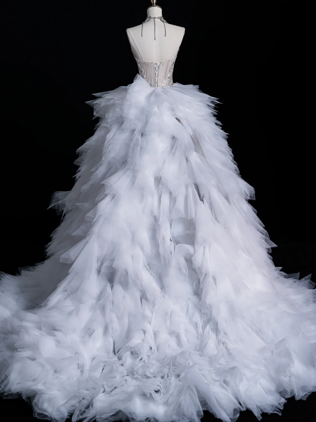 Pretty White Strapless Mermaid Beading Long Wedding Dress Birthday Outfits, DP5354