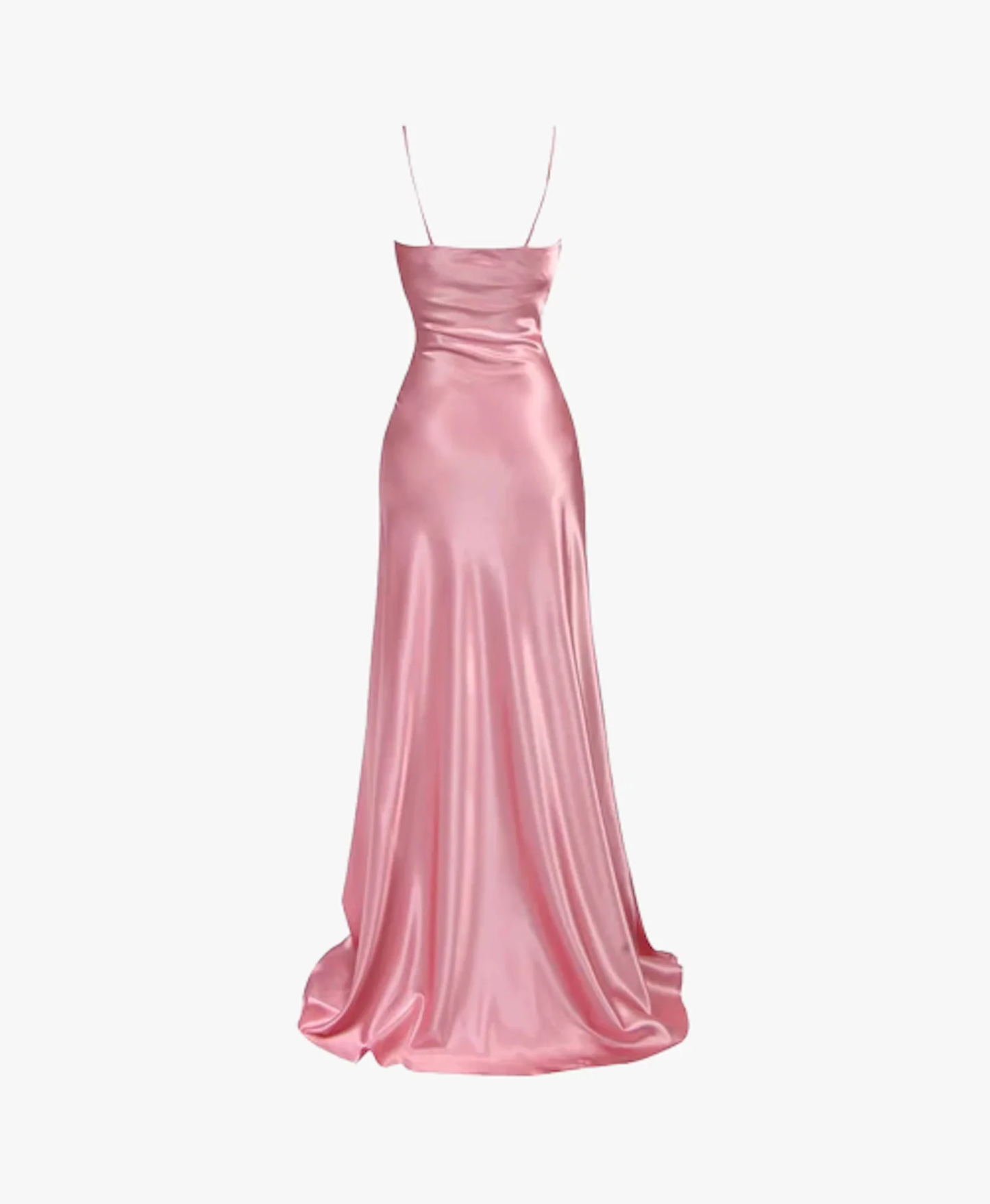 Pink Spaghetti Straps Sheath Satin Party Dress Wedding Guest Dress, DP3663