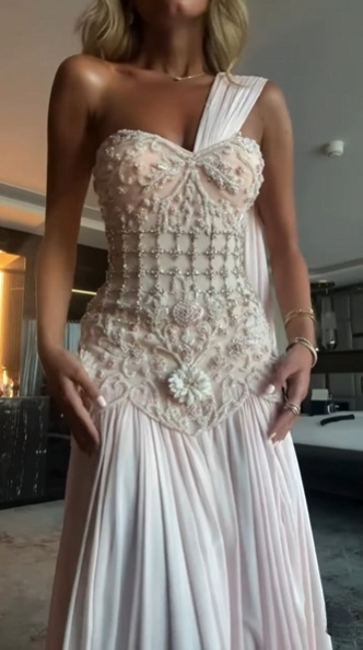 Unique Pink Applique Beaded Prom Dress Sheath Pleated Evening Gown One-shoulder Party Dress Floor-length Formal Dress DP6880