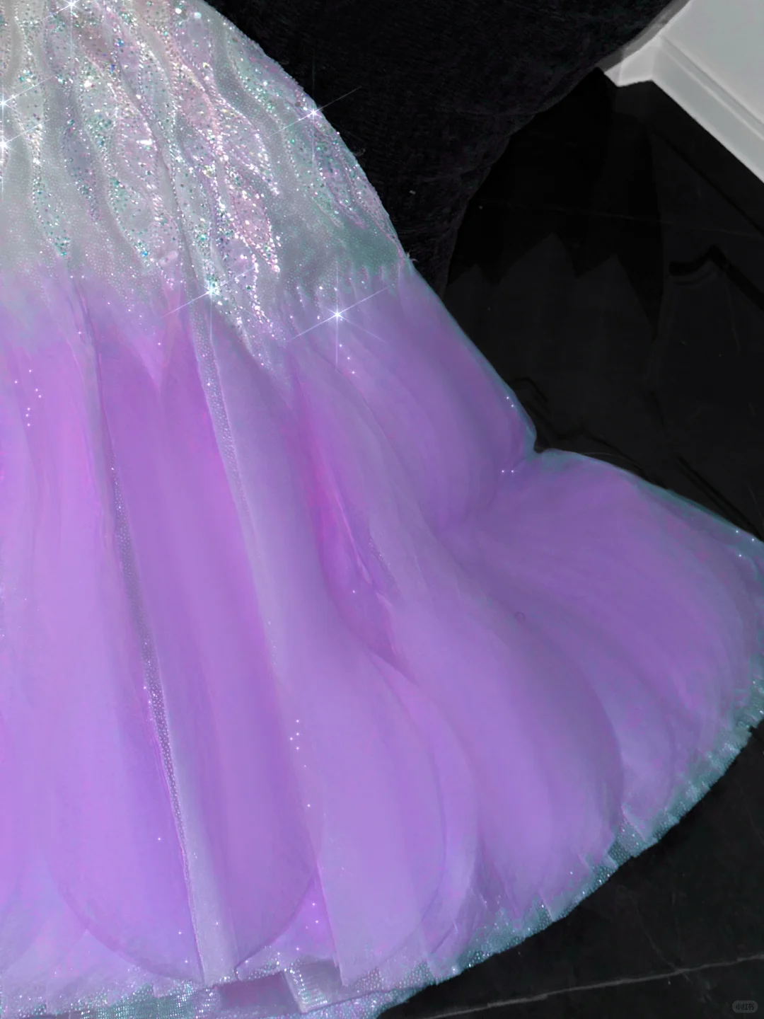Gorgeous Purple Shiny Sequin Princess Dress Elegant A-Line Floor-length Evening Dress Prom Dresses DP6196
