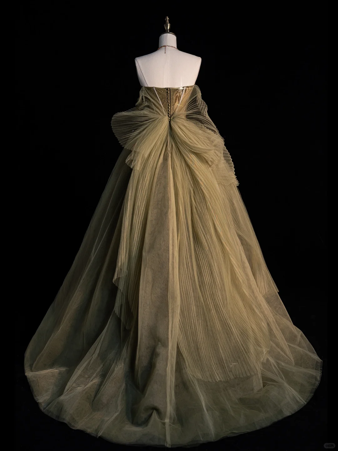 Elegant Green Strapless A-Line Tulle Long Formal Evening Party Dress, DP5358