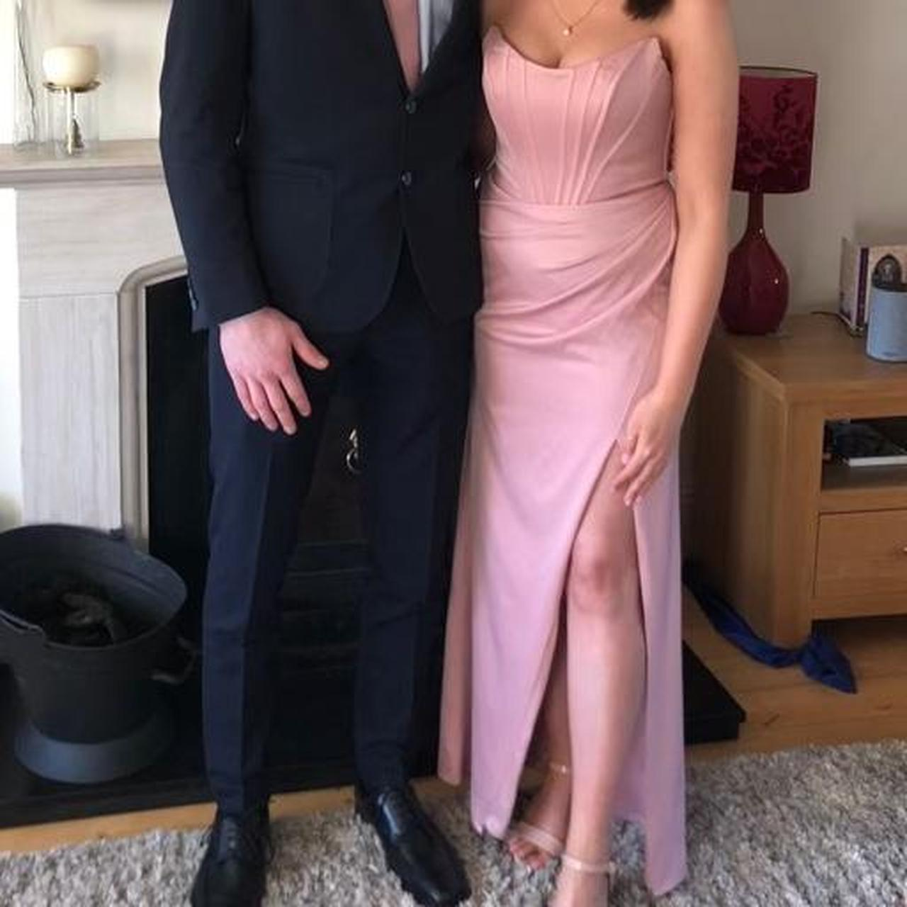 Pink Strapless Sheath Simple Long Party Dress, DP2626