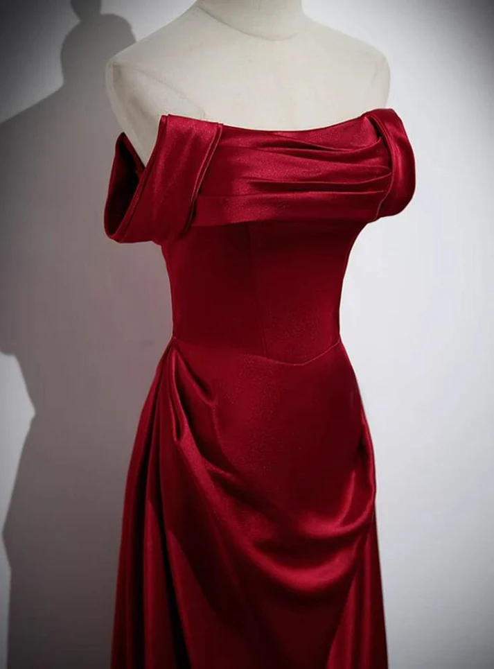 Robe de bal longue rouge trapèze, élégante, pour fête d'anniversaire, DP3623