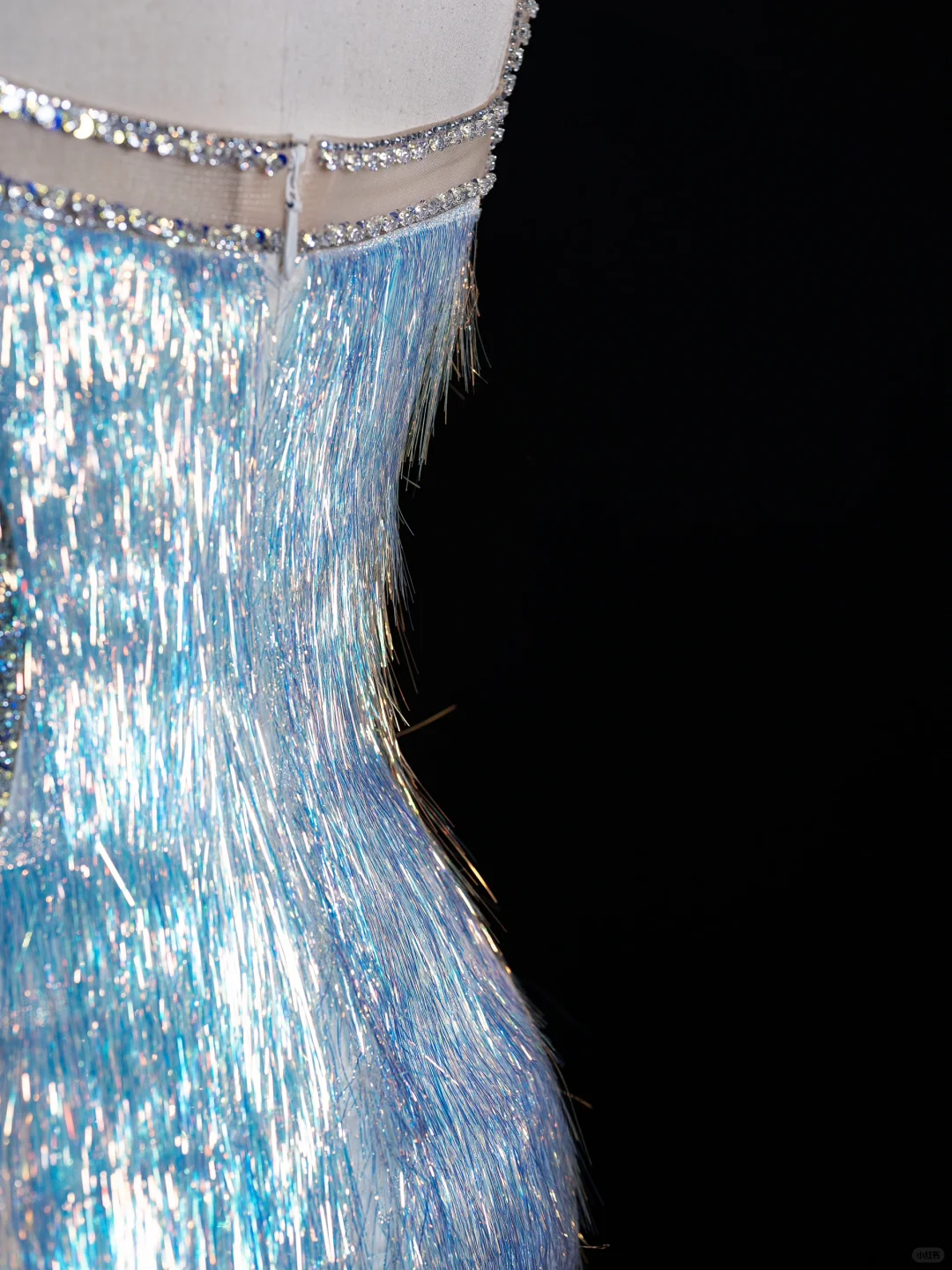 Sexy blaue Träger Meerjungfrau Quaste langes Abend Partykleid Geburtstag Outfits, DP5360